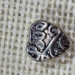 Heart-Shaped 'Love' Silver Charm Bead